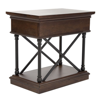 Tribeca - Drawer Chair Side Table - Cordovian Brown
