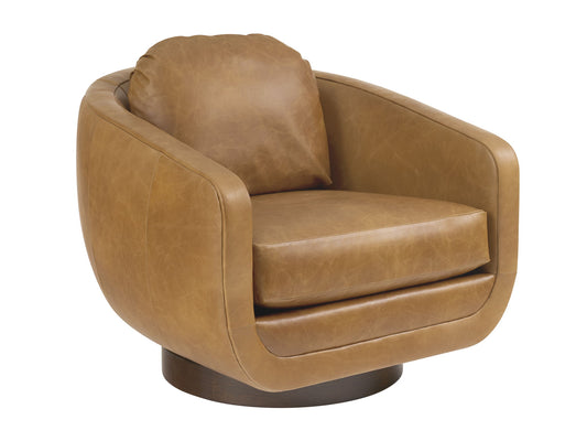 Copacabana - Carreta Leather Swivel Chair - Light Brown