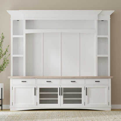 Americana Modern - TV Console with Hutch, Backpanel and LED Lights