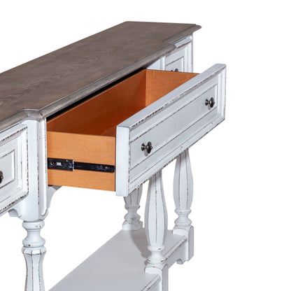 Magnolia Manor - 3 Drawer Hall Console Table - Antique White