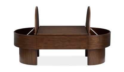 Holloway - Oval Lift Top Cocktail Table - Toasted Almond