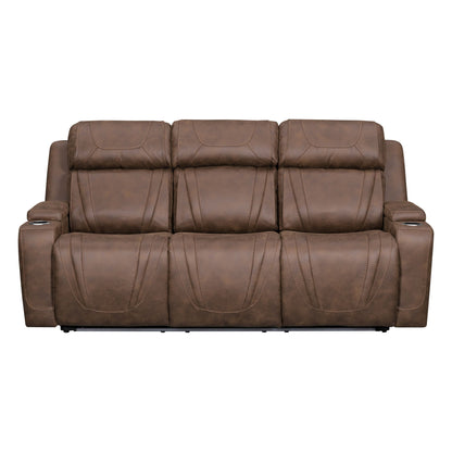 Carrow - Sofa With Power Headrest & Footrest, Stereo, Massage - Brown