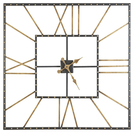 Thames - Wall Clock - Black / Gold Finish