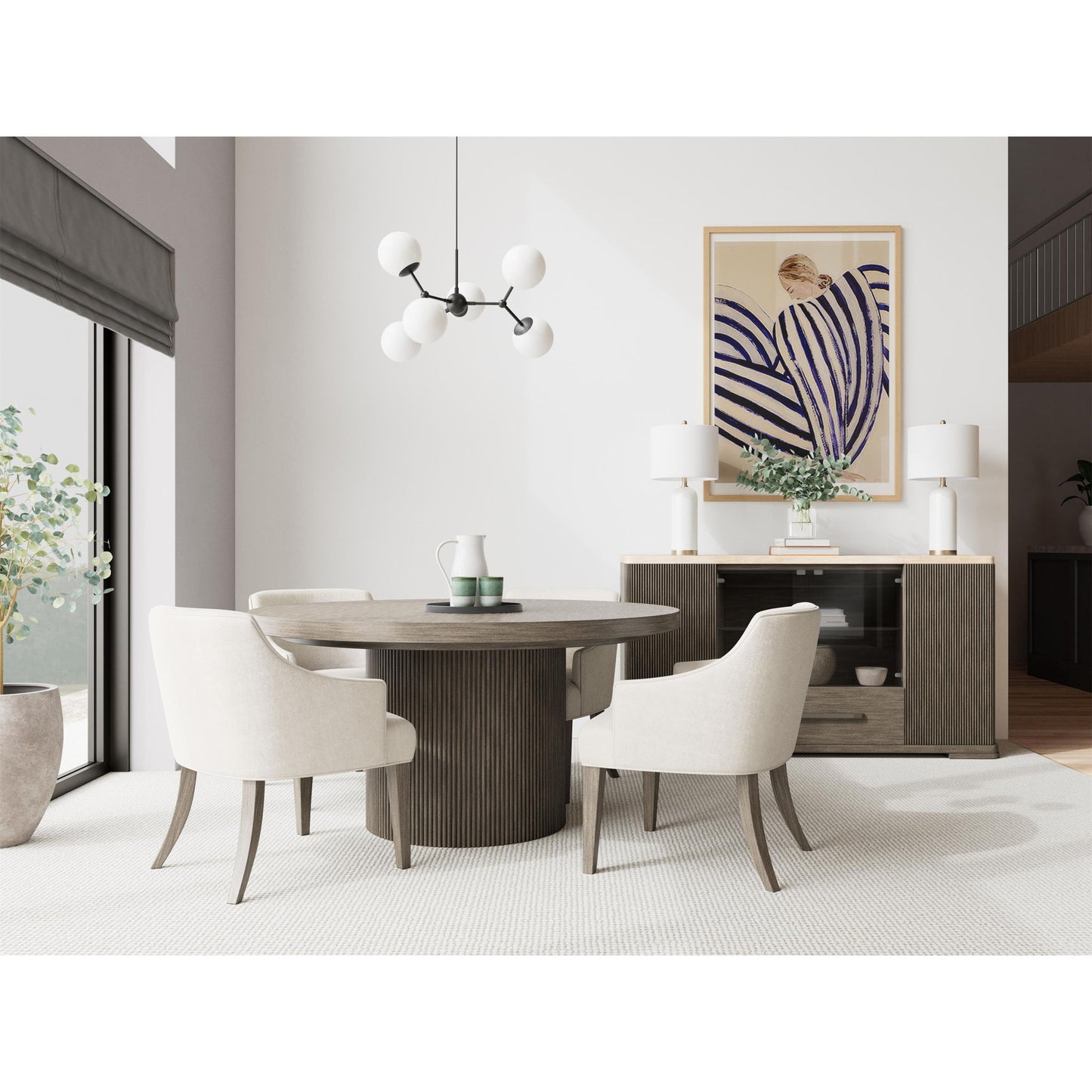 Sariel - Round Dining Table Base - Dark Brown