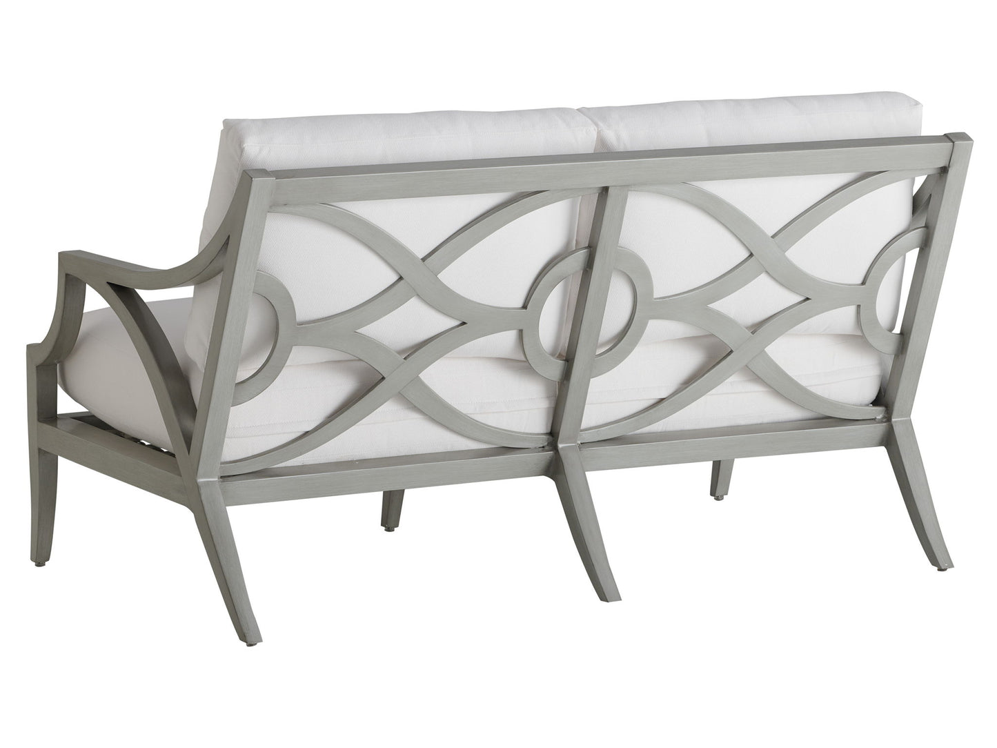 Silver Sands - Metal Loveseat - Pearl Silver