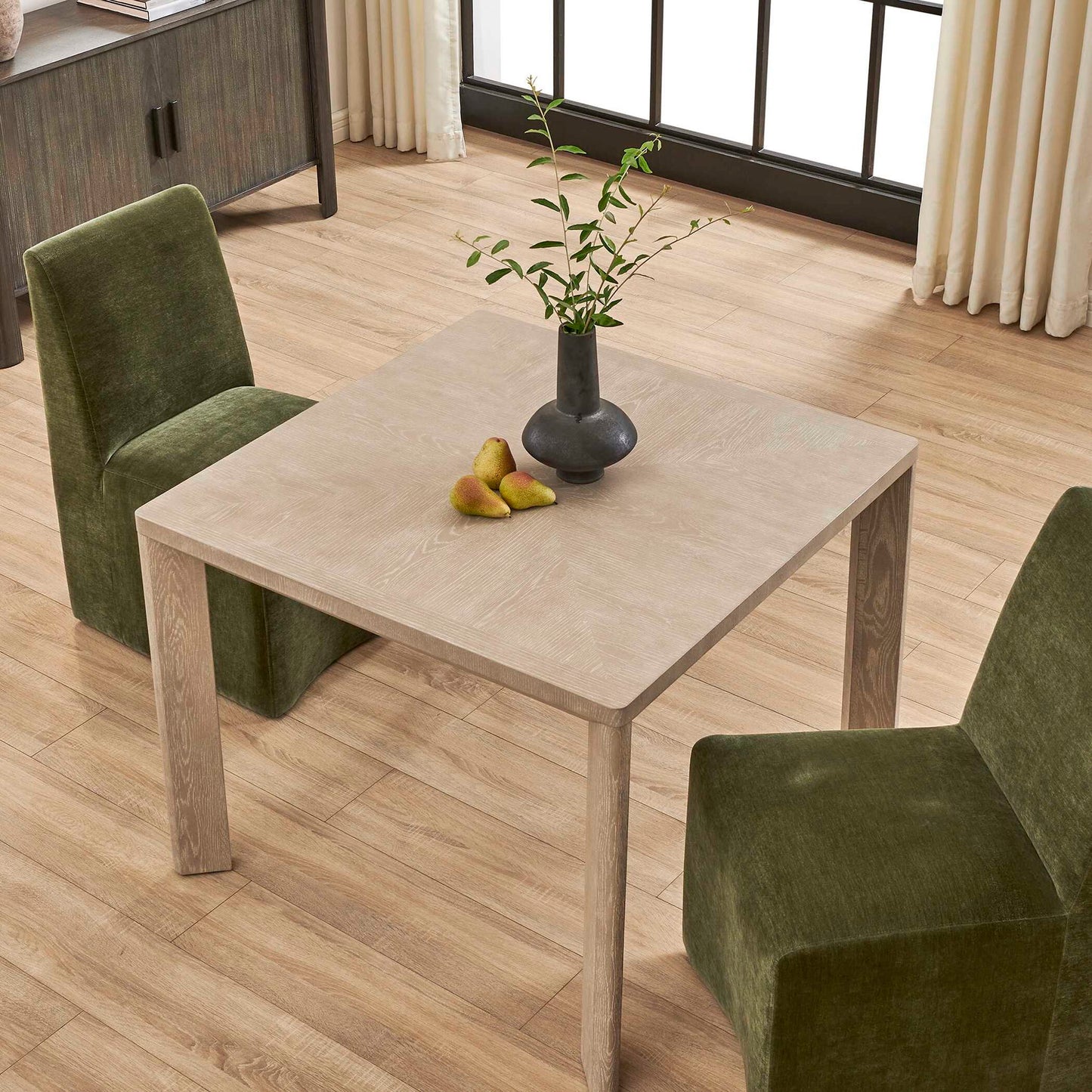 Noval - Square Dining Game Table - White / Woodtone