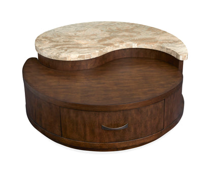McPherson - Round Cocktail Table With Casters - Burnt Umber