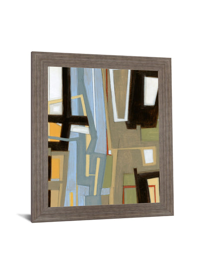 Urban Slate Geometry - 28" x 34" Framed Wall Art - Beige
