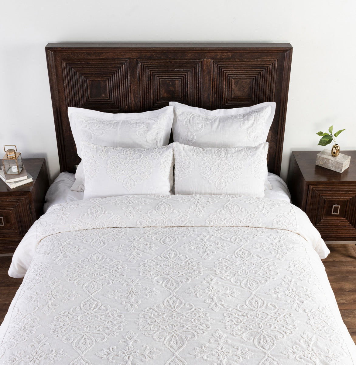 Reagan - Duvet King Collection - Ivory/White