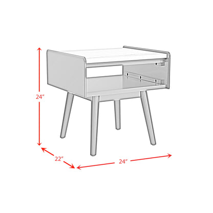 Lanette - End Table With White Marble Top - Black