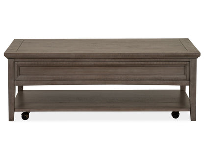 Paxton Place - Rectangular Cocktail Table With Casters - Dovetail Gray