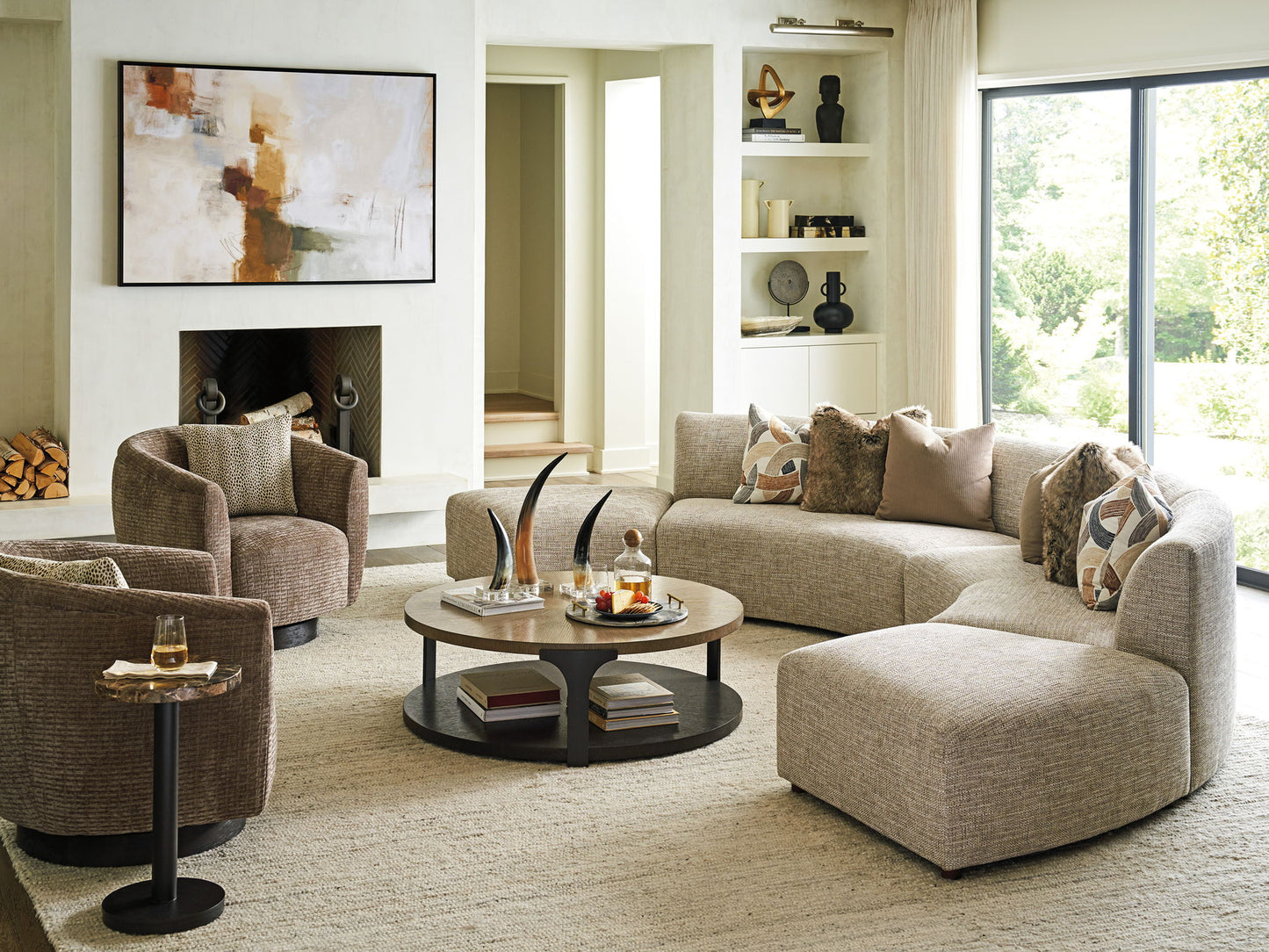 Zanzibar - Alston Armless Curved Sofa - Gray