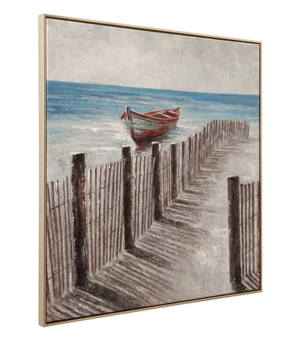Camden Marsh Framed Canvas - Gray / Blue