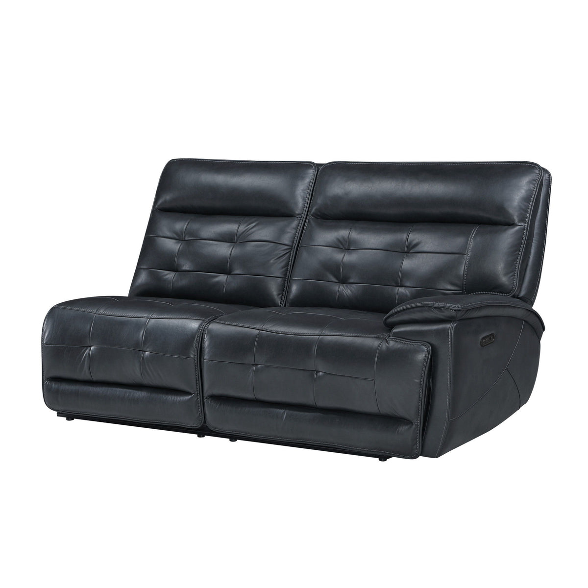 Warner - RAF Loveseat With 1 Power Fabric And Headrest - Black