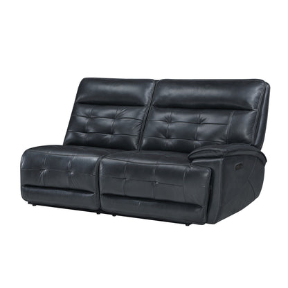 Warner - RAF Loveseat With 1 Power Fabric And Headrest - Black