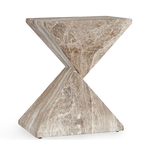 Adler - Outdoor Concrete Accent Table - Brown/Ivory
