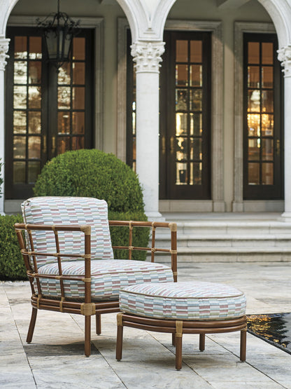 Sandpiper Bay - Ottoman - Dark Brown / Pink