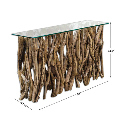 Teak Wood - Console - Light Brown