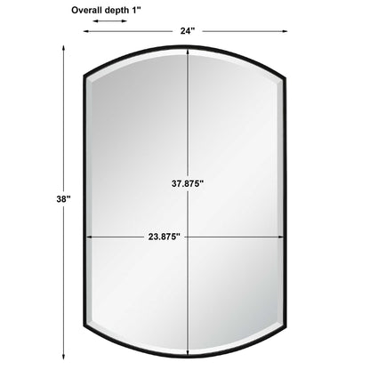 Shield - Shaped Iron Mirror - Black