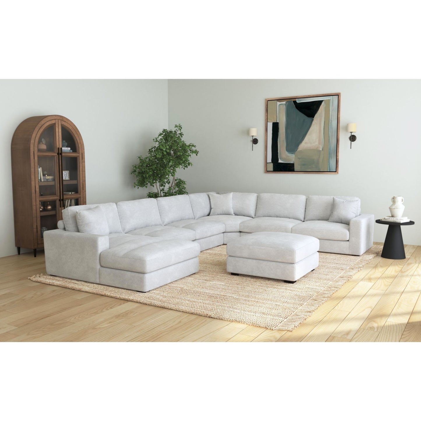 Arizona - Modular LHF Chaise With 1 Pillow - 20" Steno Stone