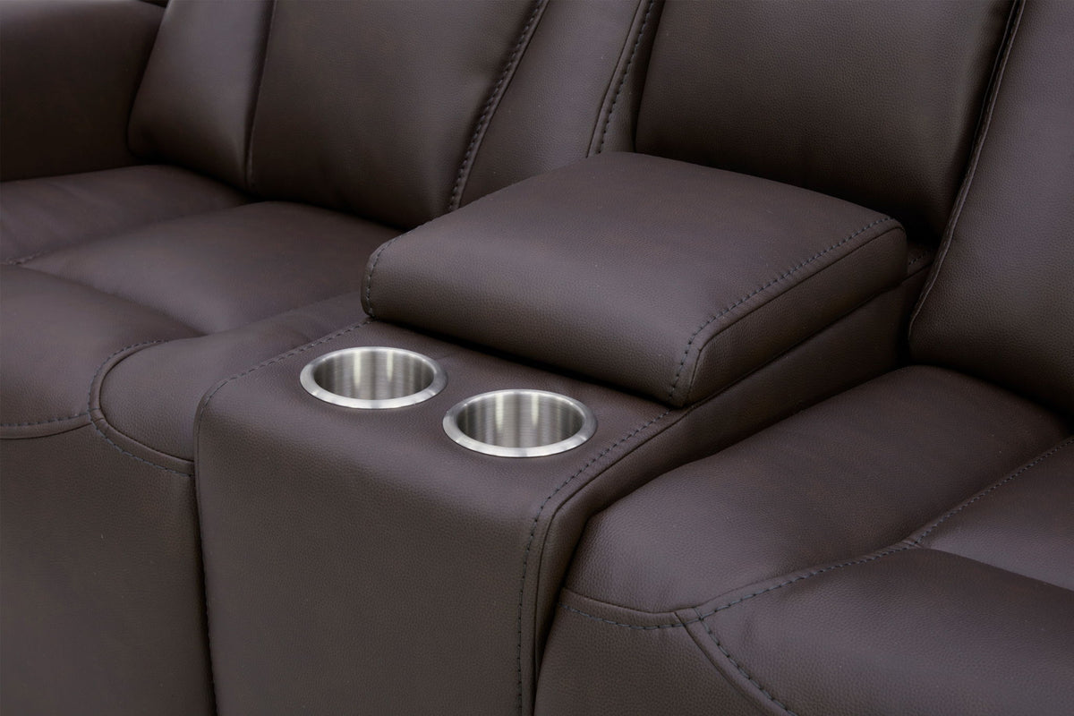Maveric - Power Zero Gravity Console Loveseat P3 - Bette Coffee