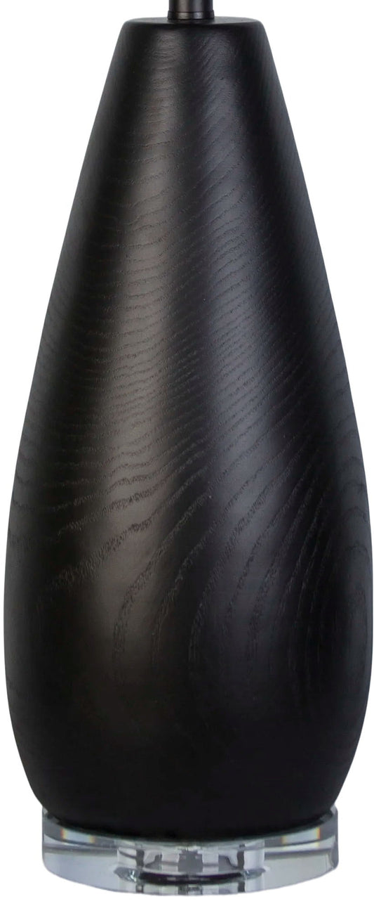 Obsidian Drift Concrete & Crystal Table Lamp (Set of 2) - Black Grain Concrete / Clear Crystal