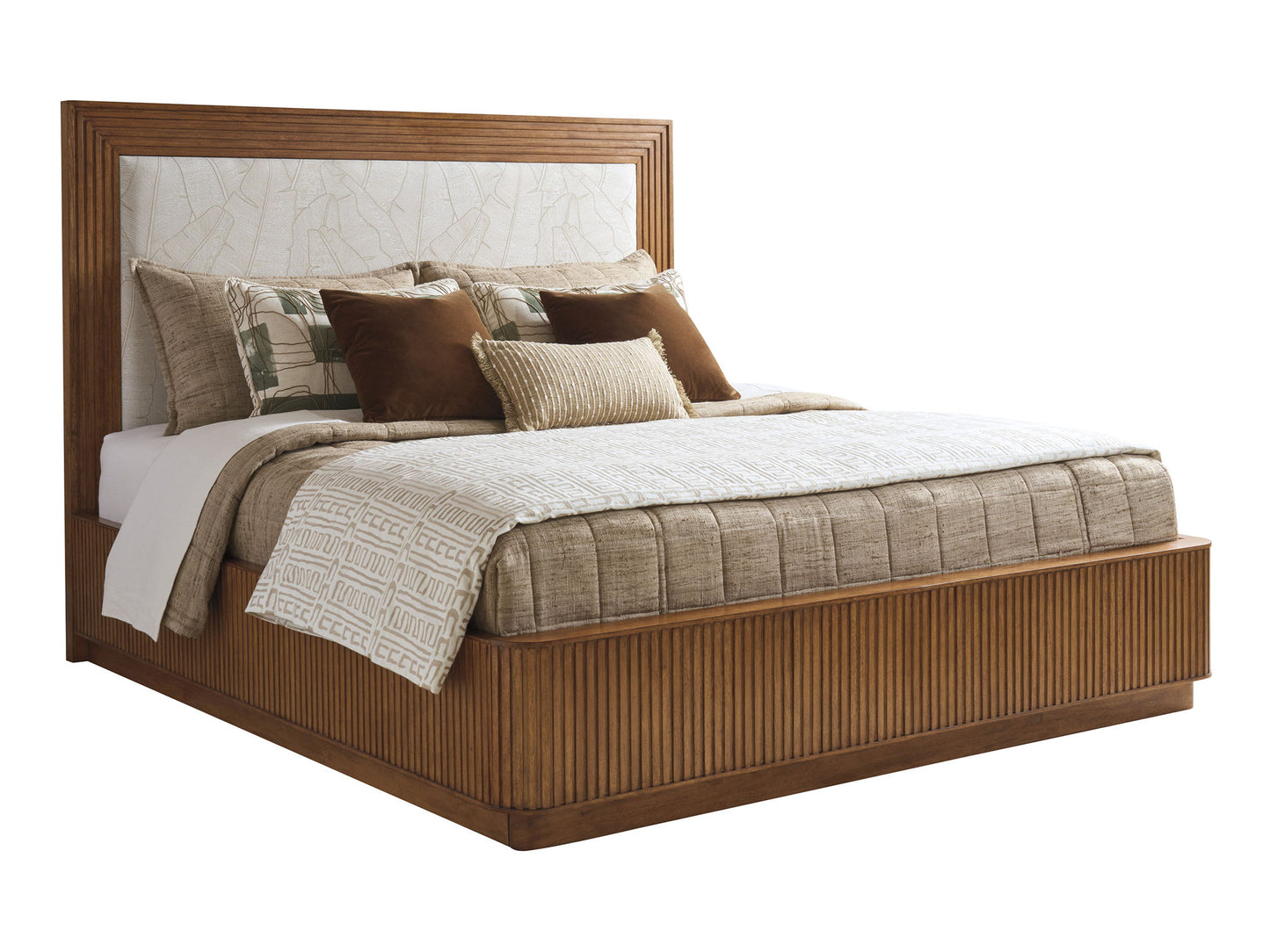 La Costa - Pendry Upholstered Headboard 6/6 King - Dark Brown / Beige
