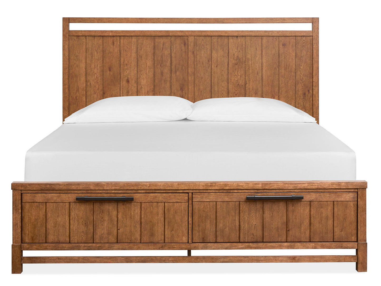 Conway - Queen Panel Bed Storage Footboard - Honey Wheat
