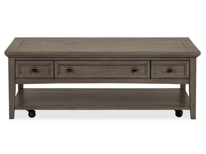 Paxton Place - Rectangular Cocktail Table With Casters - Dovetail Gray
