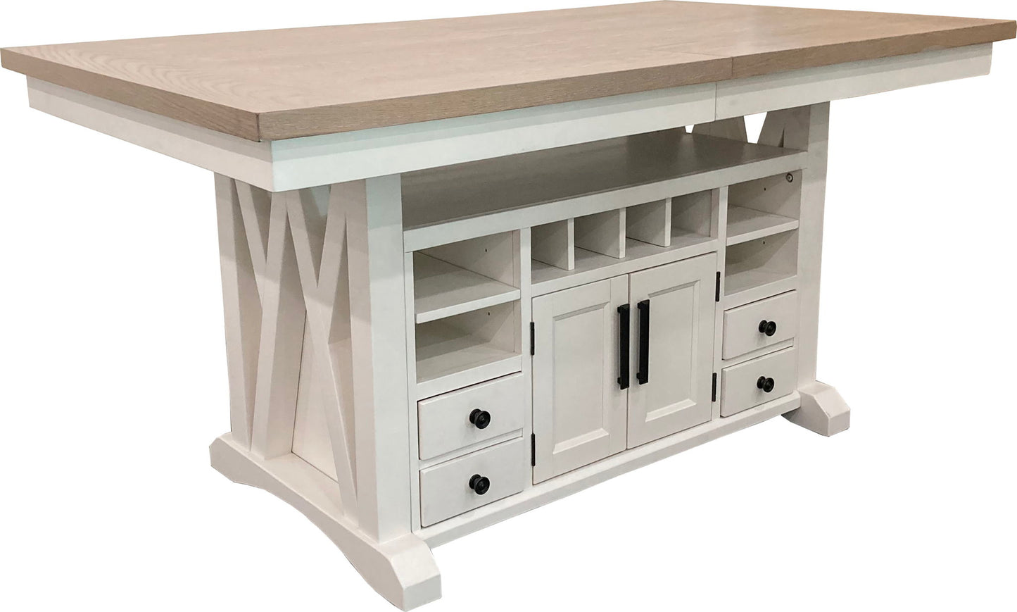 Americana Modern Dining - Island Counter-Height Extendable Dining Table - Cotton