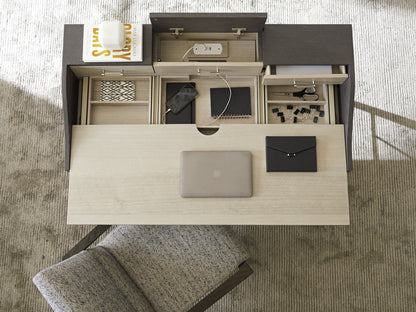 Studio Designs - Anthology Linen Writing Desk - Dark Gray / White