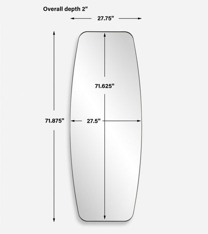 Caspian - Curved Black Dressing Mirror