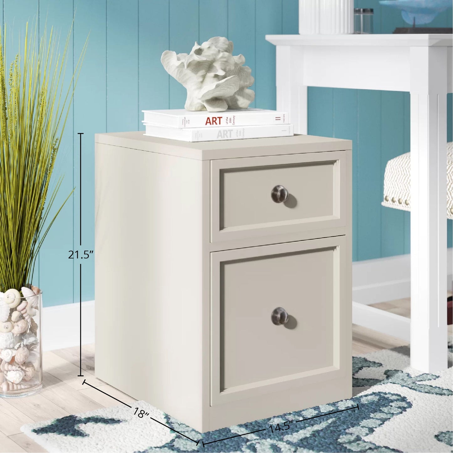 Boca - U Shape Desk With Hutch And File - Cottage White