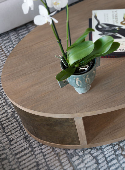 Simpatico - Simpatico Oval Cocktail Table - Light Brown