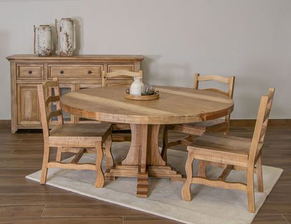 Marquez - Round Table Base - Two Tone Light Brown