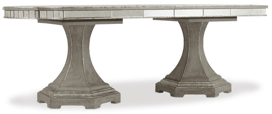 Sanctuary - Rectangle Dining Table With 2-20" Leaves - Pearl Silver