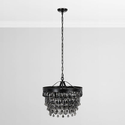 Renata - Glass Round Chandelier - Black