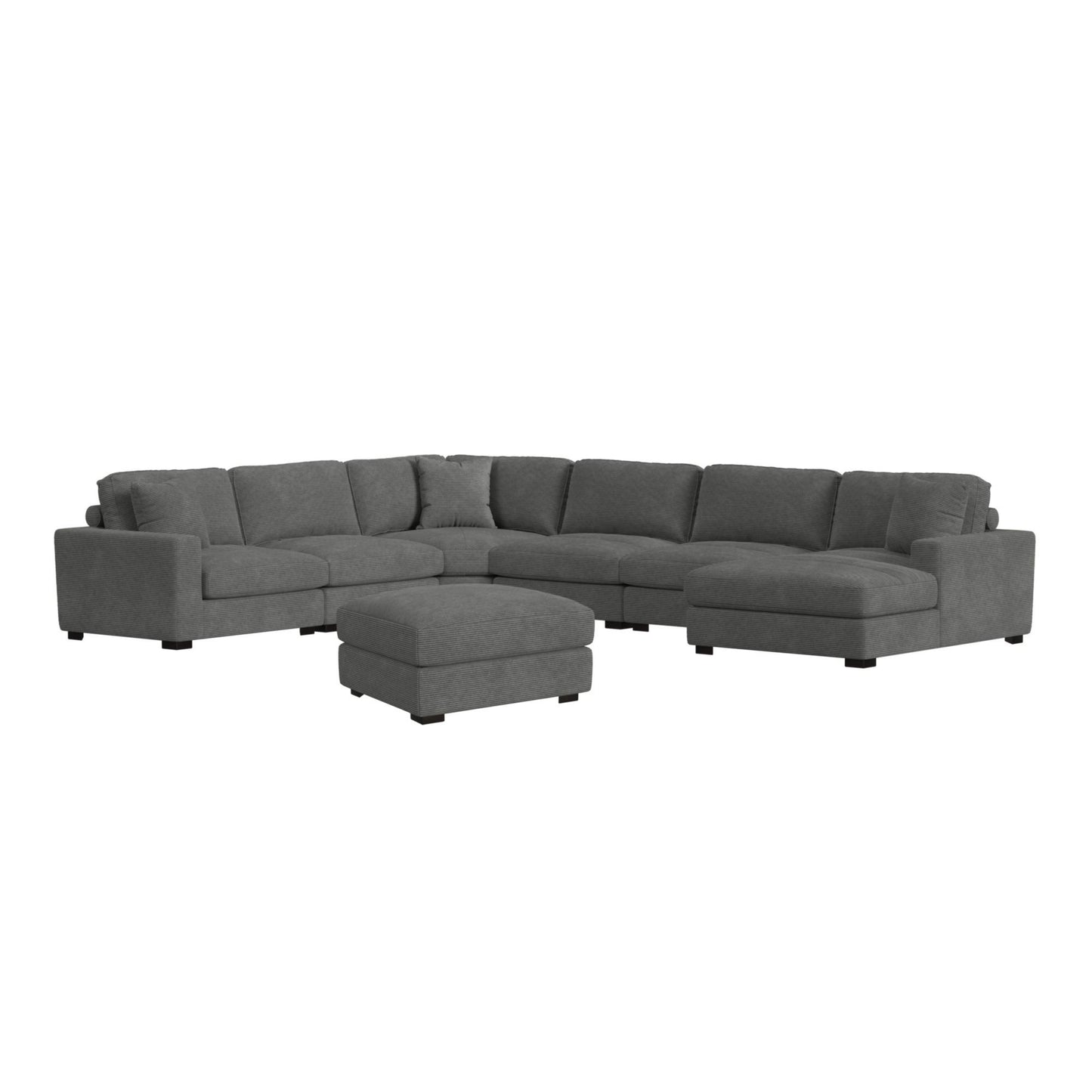 Arizona - Modular Wedge With 1 Pillow 20" - Steno Charcoal