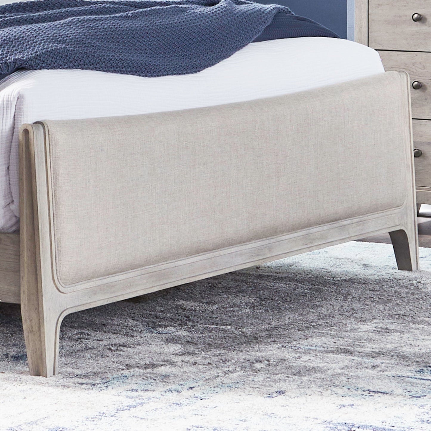 New Haven - Queen Upholstered Panel Footboard - Sanctuary White