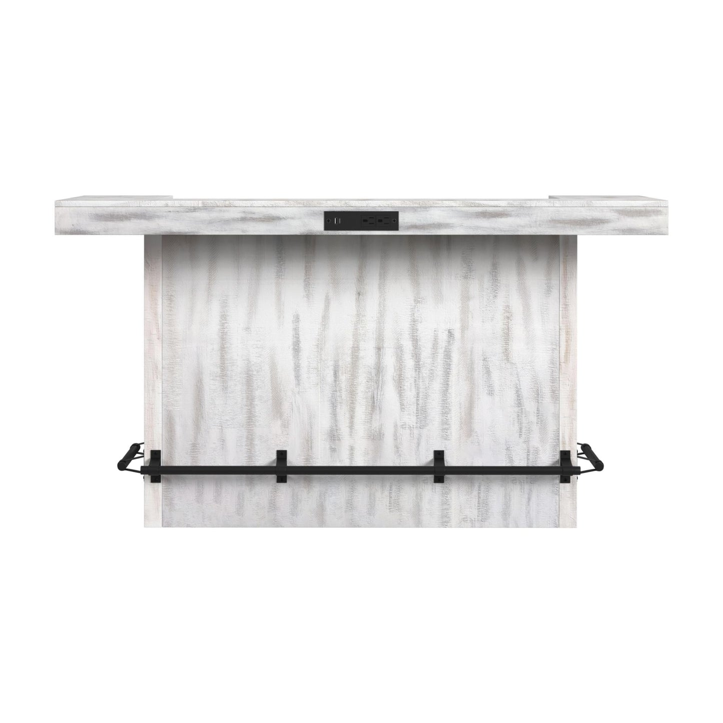 Rogen Rustic - Bar Table Top With USB And Power - Rustic White