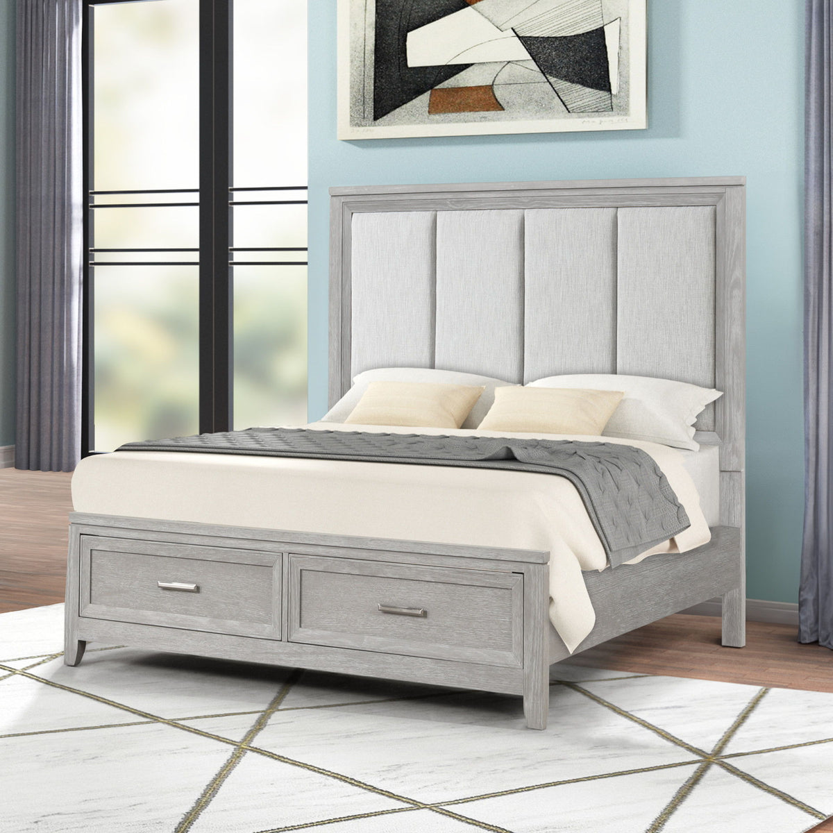 Fiona - 5/0 Queen Headboard - Mist Gray