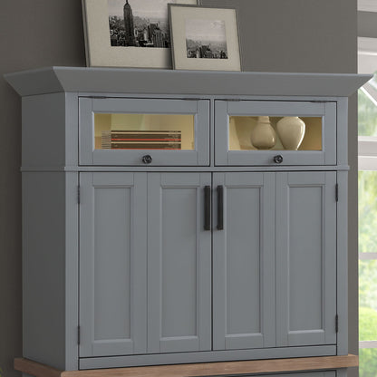 Americana Modern - Workstation Top With LED Light - Dove