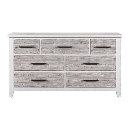 Backroads - 7 Drawer Dresser - Weathered White