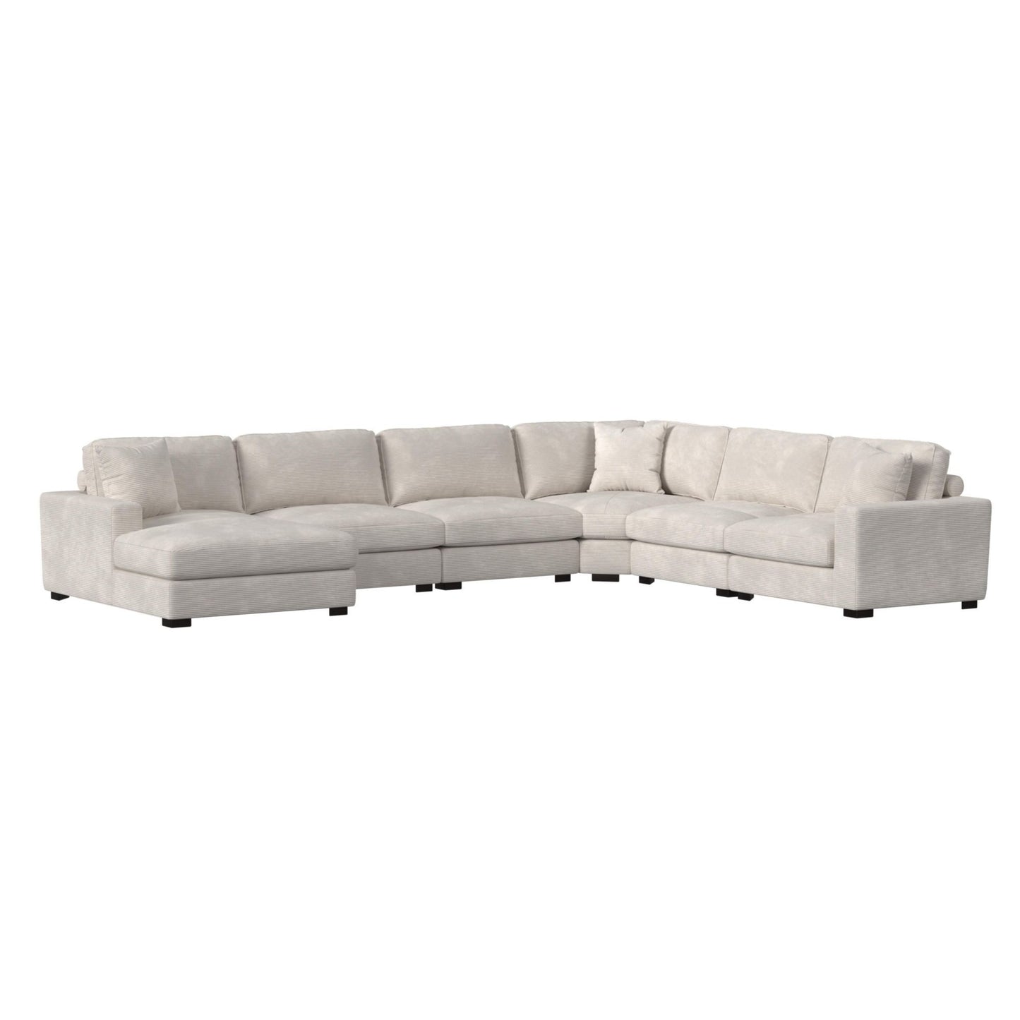 Arizona - Modular LHF Fabric Chaise With 1 Pillow 20" - Steno Beige