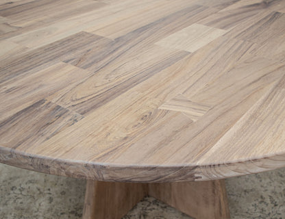 Natural Parota - Round Table Top - Brown Cappuccino