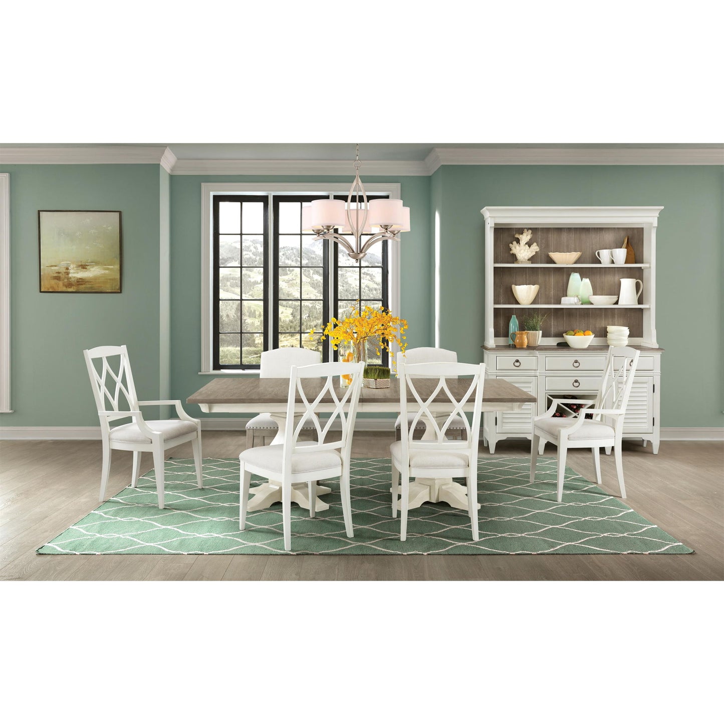 Myra - Double Pedestal Table Base - Paperwhite