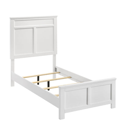 Andover - 3/3 Twin Headboard, Footboard & Slats - White