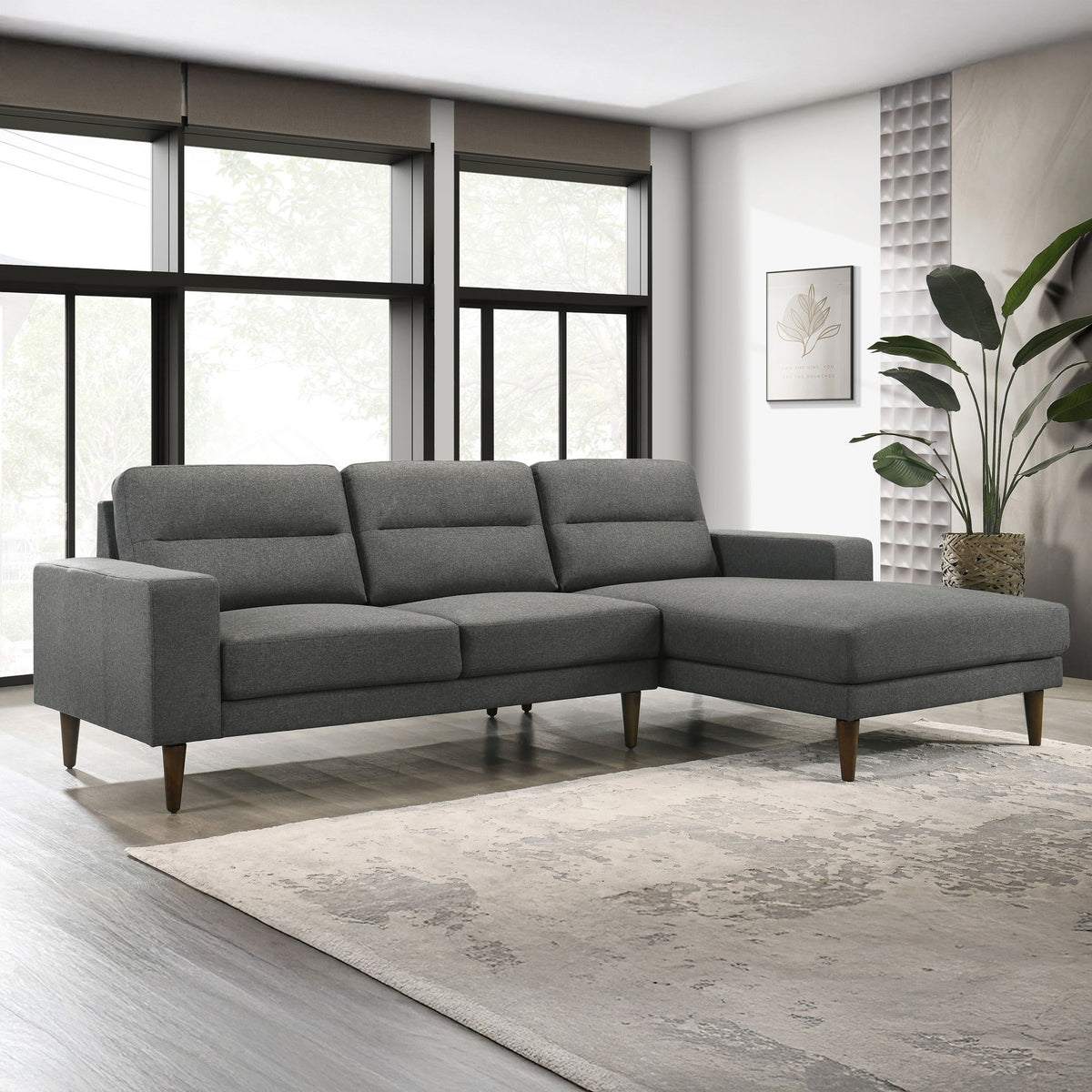 Vale - Left Arm Facing Loveseat - Gray