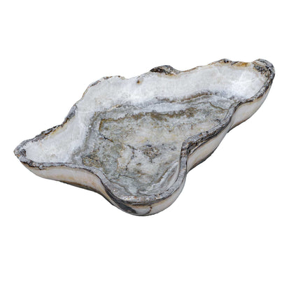 Lunara - Indoor-Outdoor Stone Bowl - Gray / White
