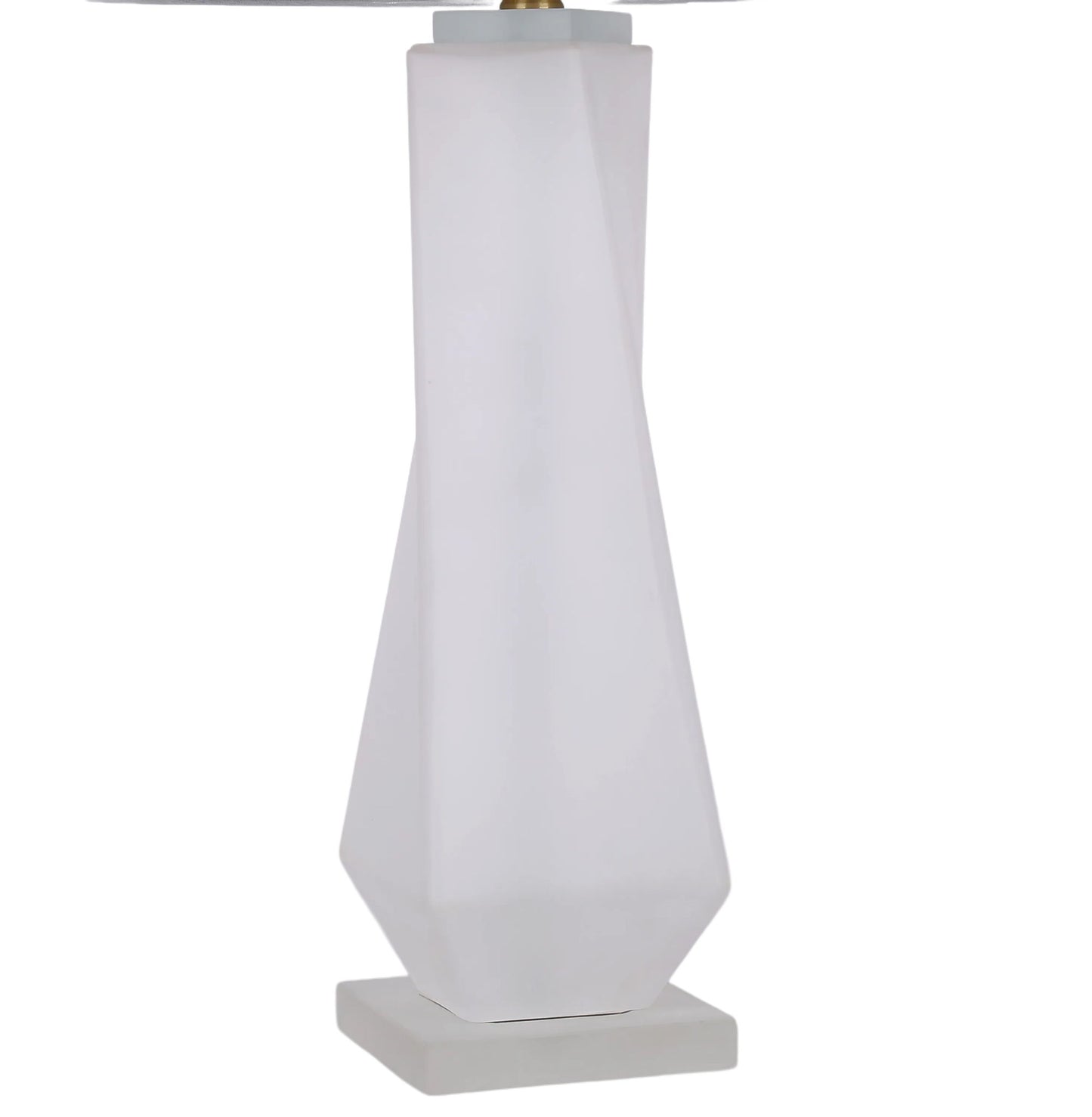 Faceted Frost Art Glass & Frosted Crystal Table Lamp (Set of 2) - Frosted Art Glass / Frosted Crystal